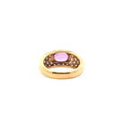 Bague Jonc en or jaune, saphir rose et diamant - Castafiore