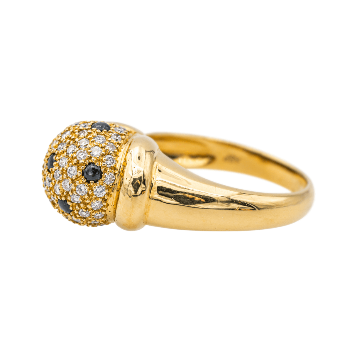 Bague Jonc en or jaune, saphirs et diamants - Castafiore
