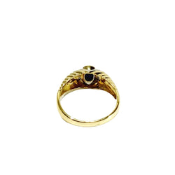 Bague Jonc en or jaune, saphirs et diamants - Castafiore
