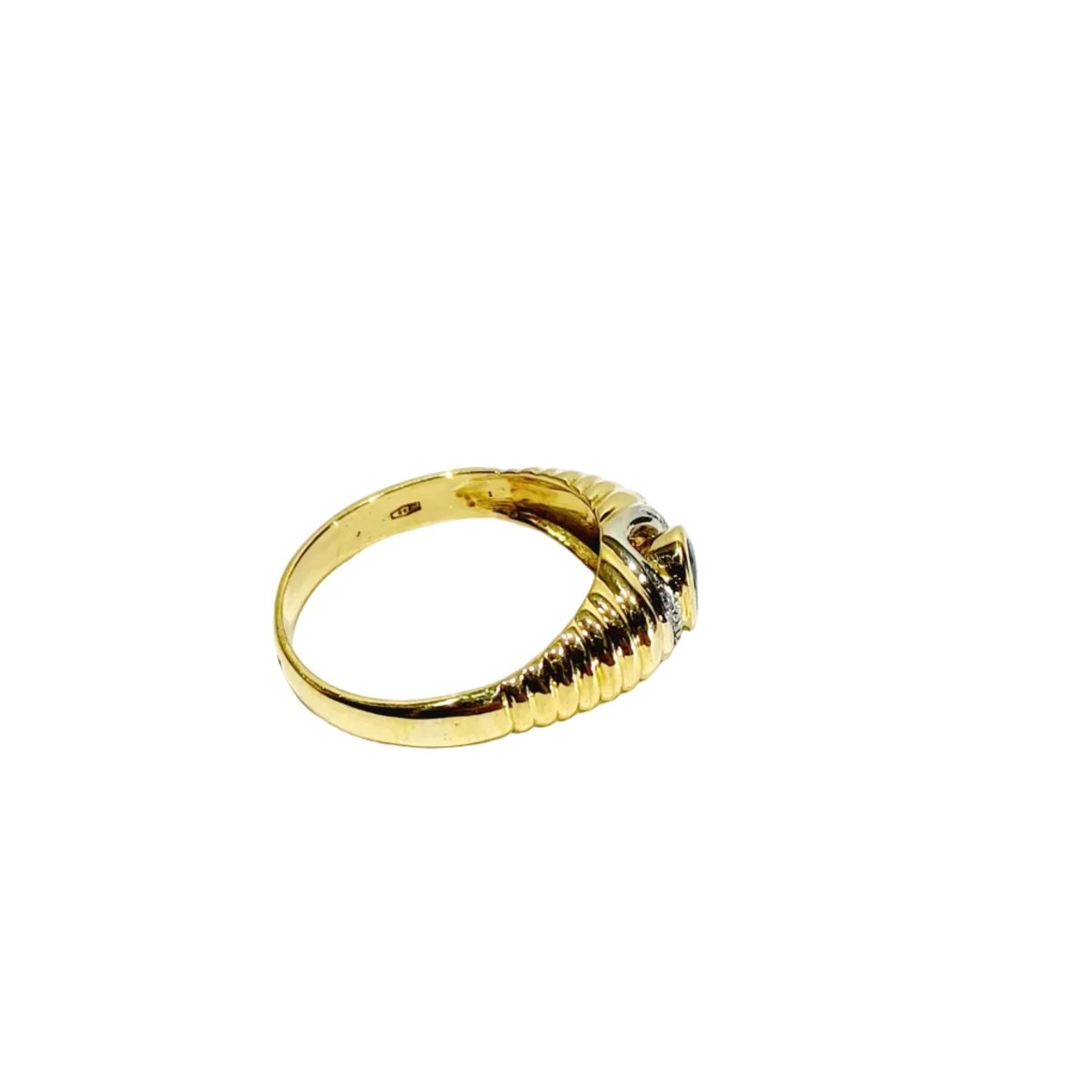 Bague Jonc en or jaune, saphirs et diamants - Castafiore