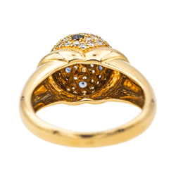 Bague Jonc en or jaune, saphirs et diamants - Castafiore