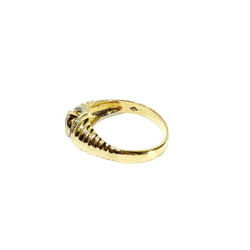 Bague Jonc en or jaune, saphirs et diamants - Castafiore