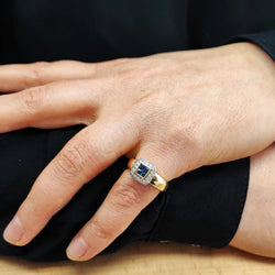 bague Jonc en or jaune, saphirs et diamants - Castafiore