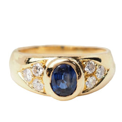 Bague Jonc en or jaune, spinelle et diamants - Castafiore