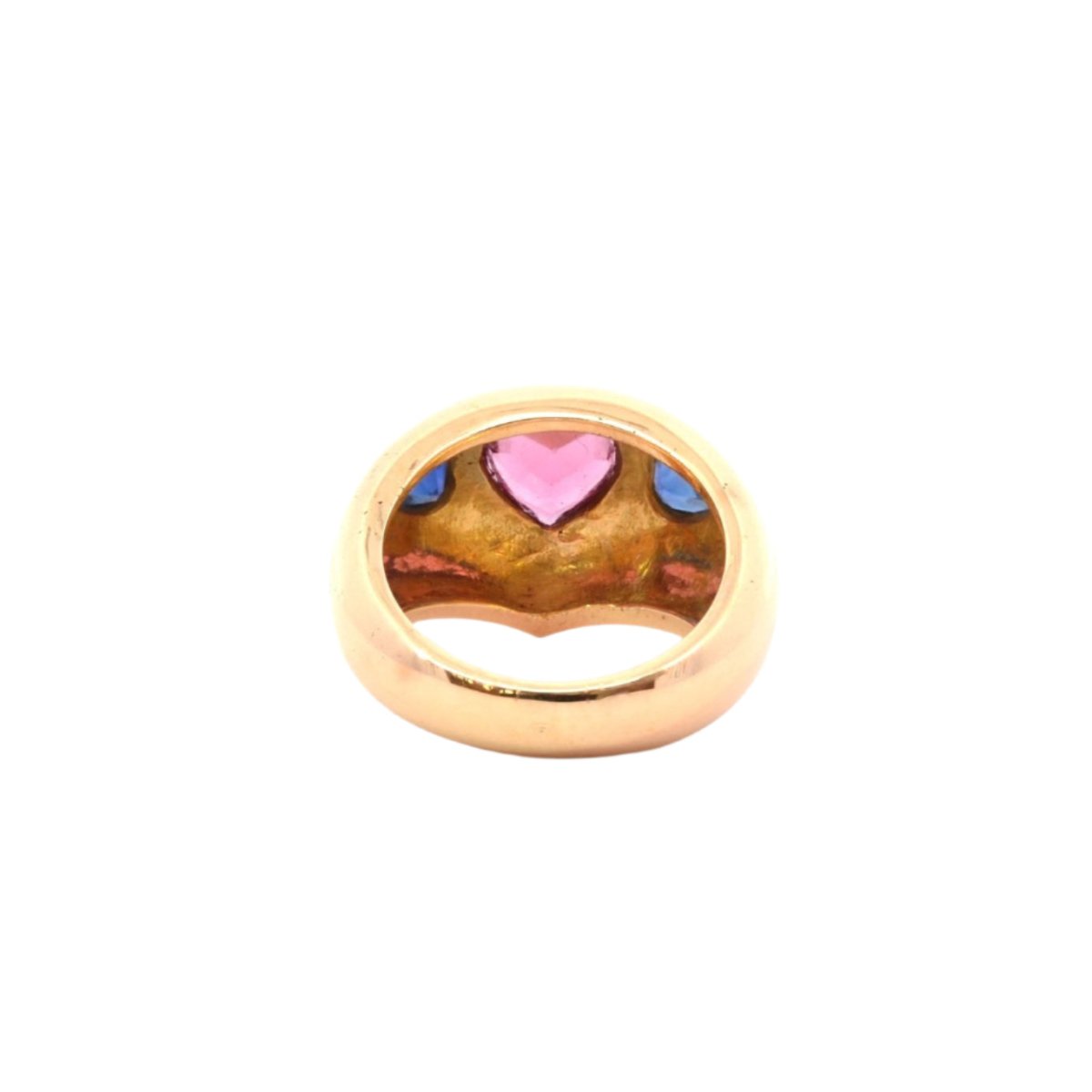 Bague Jonc en or jaune, tourmaline et saphirs - Castafiore
