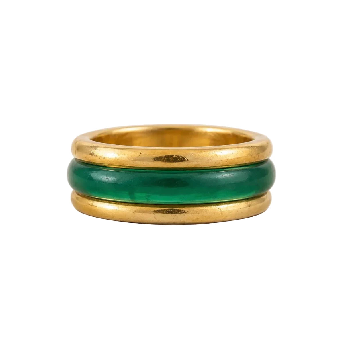 Bague Jonc en or jaune, turquoise, chrysoprase et cornaline - Castafiore