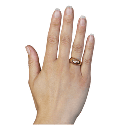 Bague Jonc en or rose et diamant - Castafiore