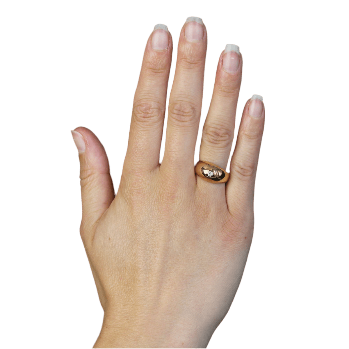 Bague Jonc en or rose et diamant - Castafiore