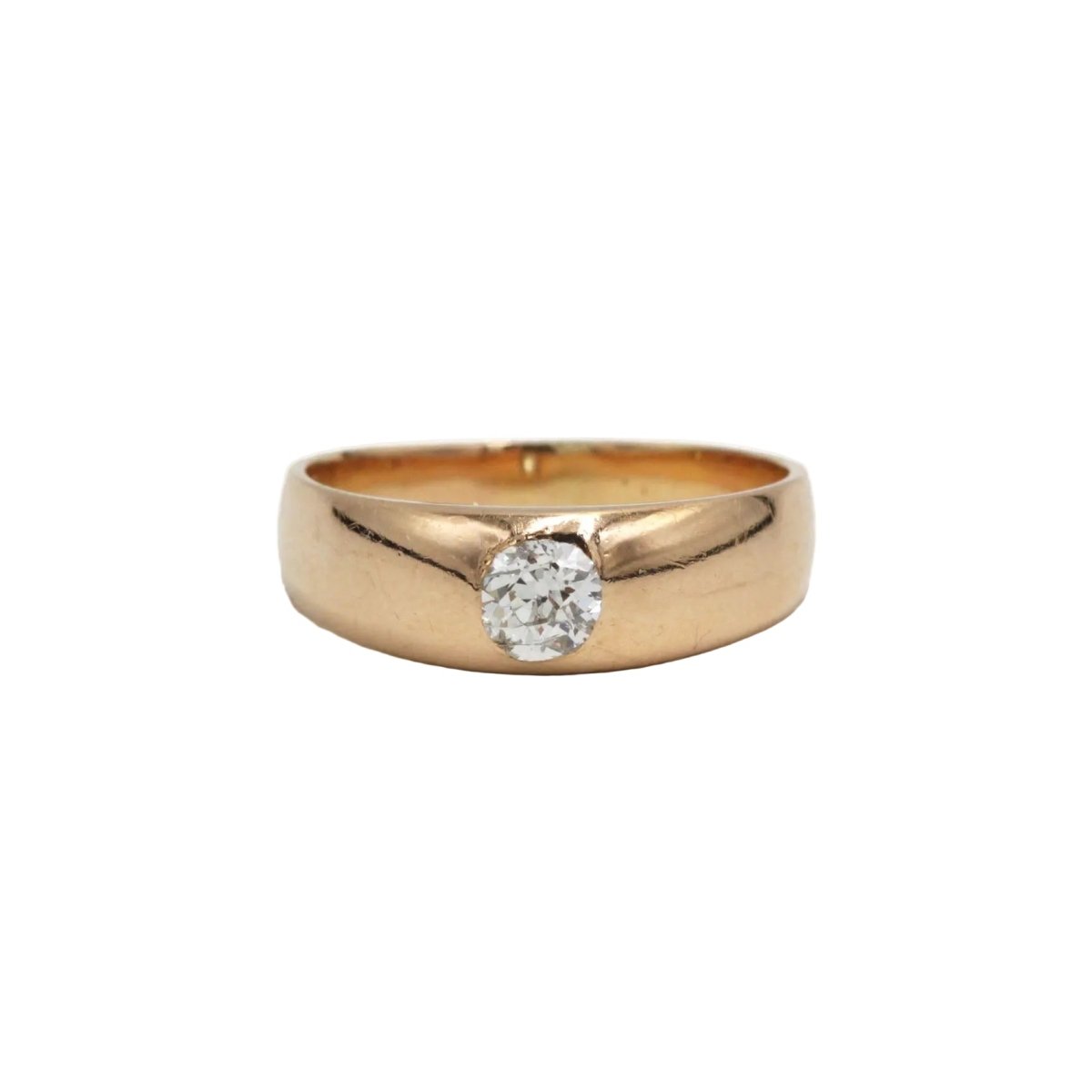 Bague Jonc en or rose et diamant - Castafiore