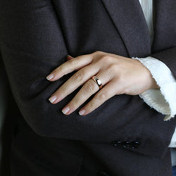 Bague Jonc en or rose et diamant - Castafiore