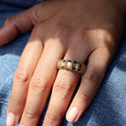 Bague Jonc en or rose et diamant brun - Castafiore