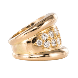 Bague Jonc en or rose et diamants - Castafiore