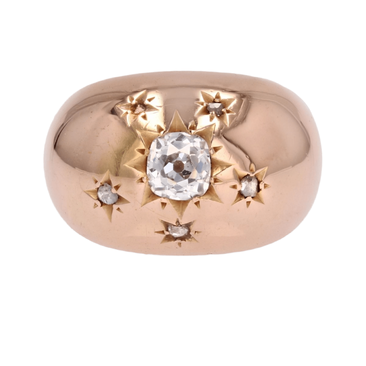Bague Jonc en or rose et diamants - Castafiore