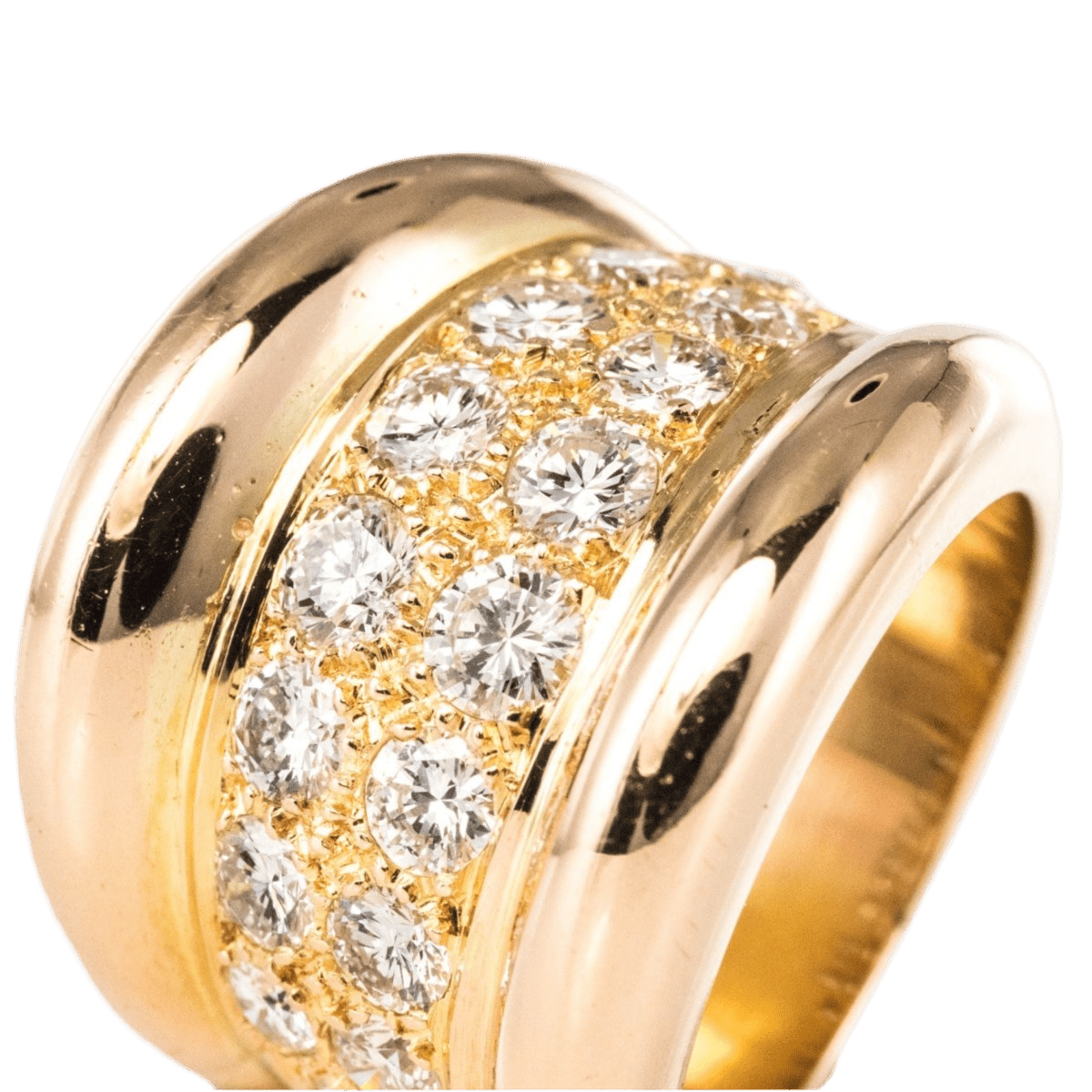 Bague Jonc en or rose et diamants - Castafiore