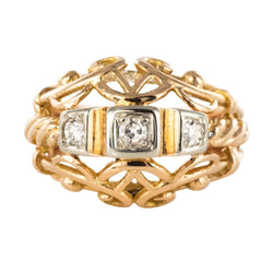 Bague Jonc en or rose et diamants - Castafiore