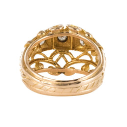 Bague Jonc en or rose et diamants - Castafiore