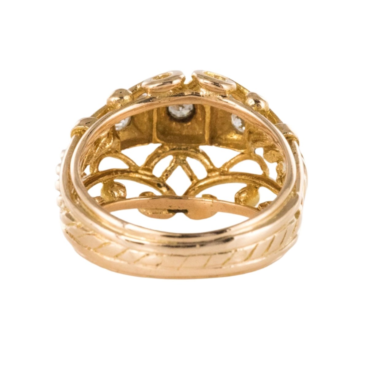 Bague Jonc en or rose et diamants - Castafiore