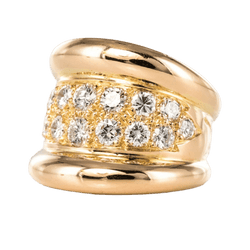 Bague Jonc en or rose et diamants - Castafiore