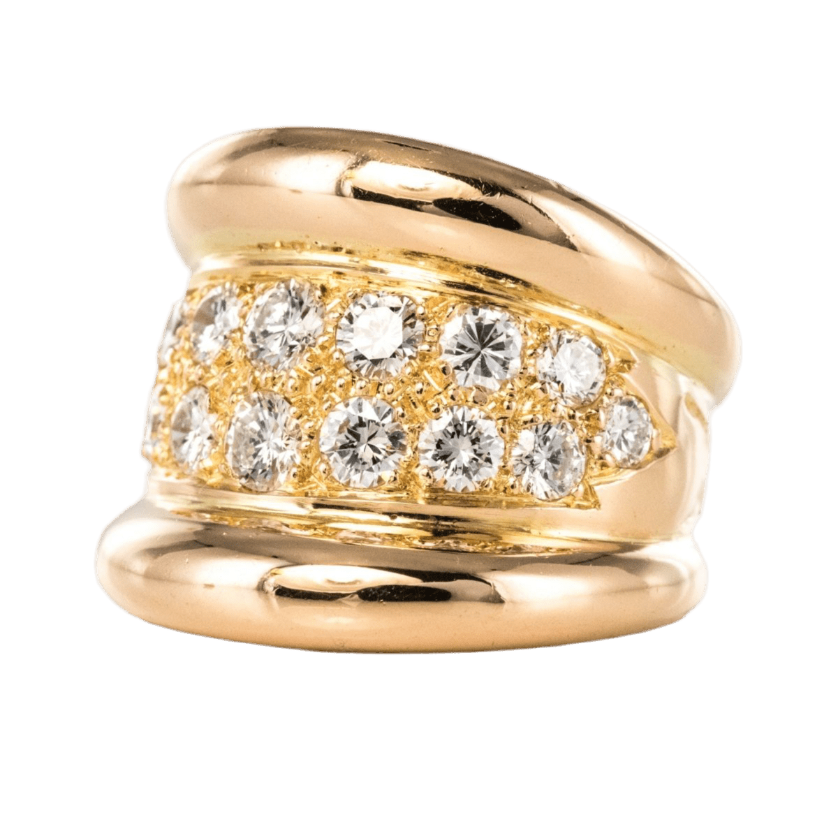 Bague Jonc en or rose et diamants - Castafiore