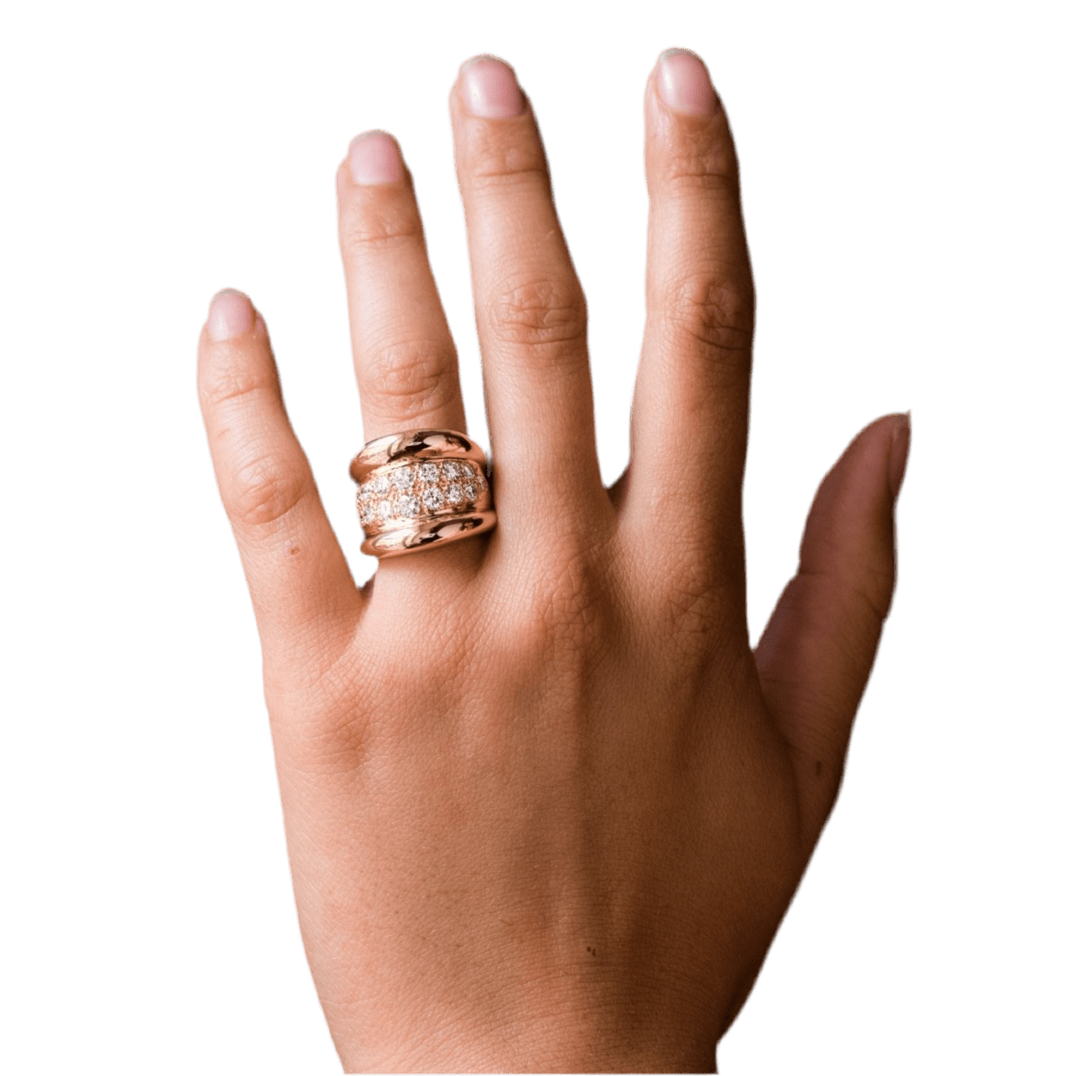 Bague Jonc en or rose et diamants - Castafiore