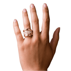 Bague Jonc en or rose et diamants - Castafiore