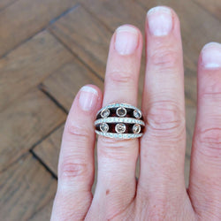 Bague Jonc en or rose et diamants - Castafiore