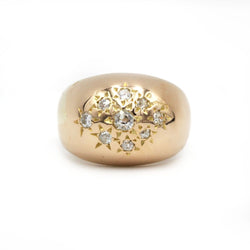 Bague Jonc en or rose et diamants - Castafiore