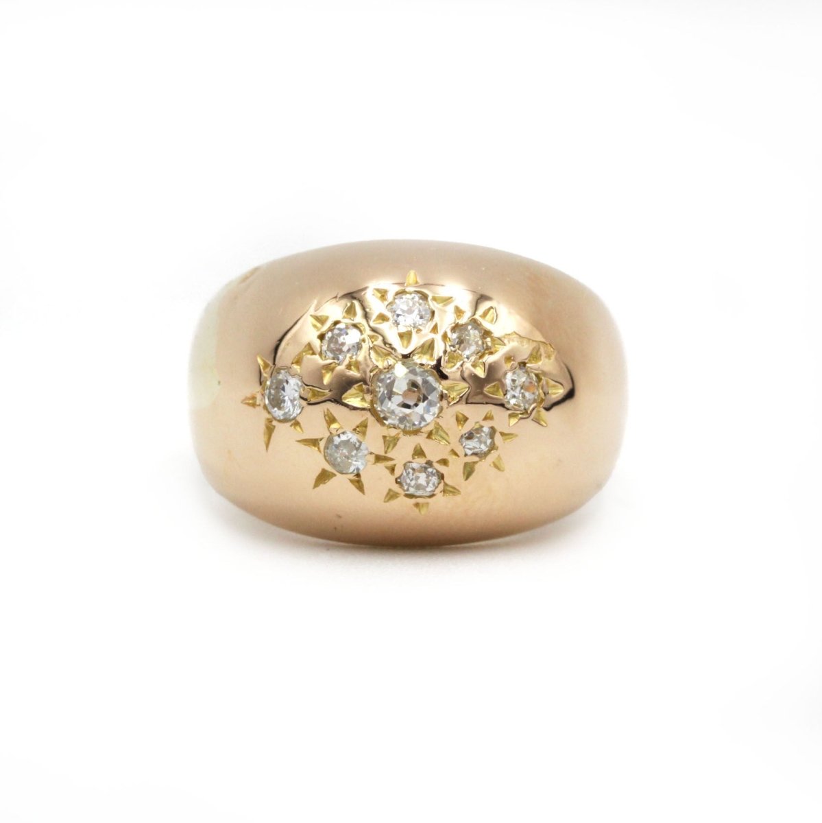 Bague Jonc en or rose et diamants - Castafiore