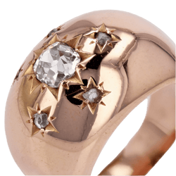 Bague Jonc en or rose et diamants - Castafiore