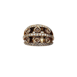Bague Jonc en or rose et diamants - Castafiore