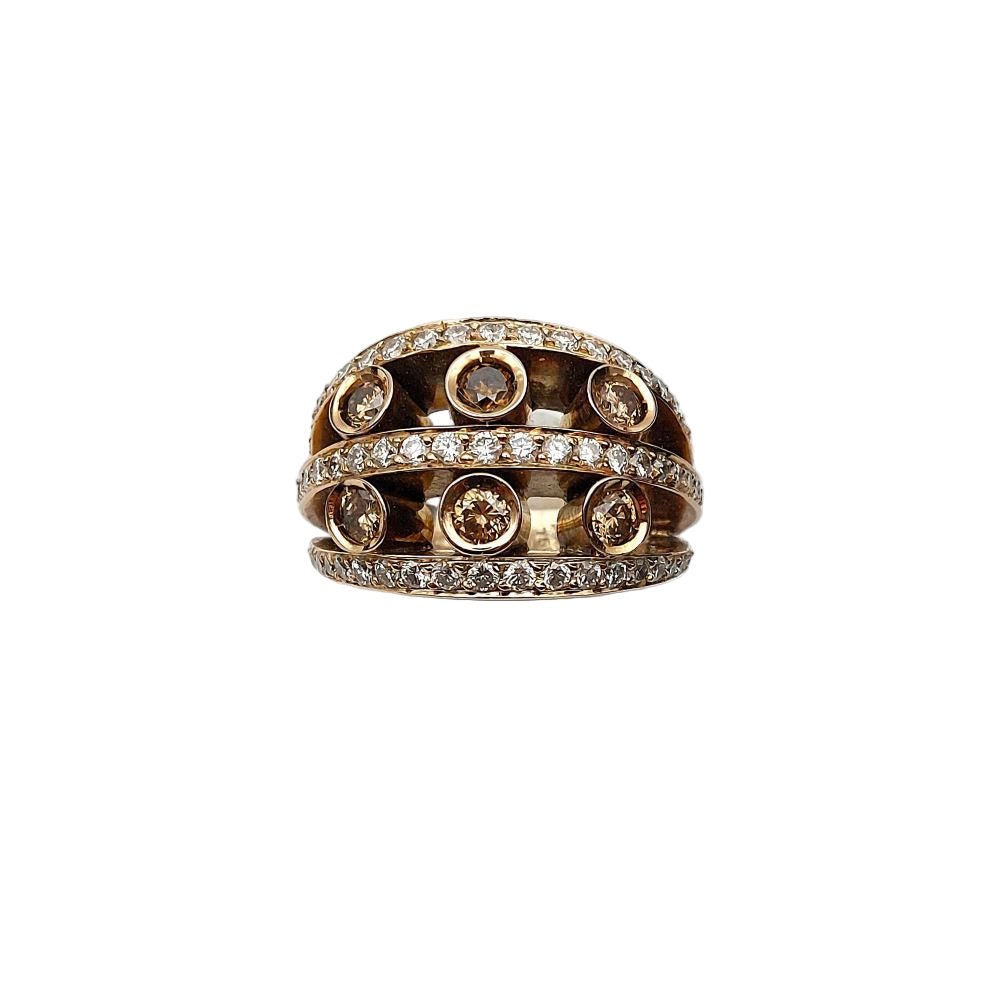 Bague Jonc en or rose et diamants - Castafiore