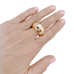 Bague Jonc en or rose et diamants - Castafiore