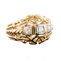 Bague Jonc en or rose et diamants - Castafiore