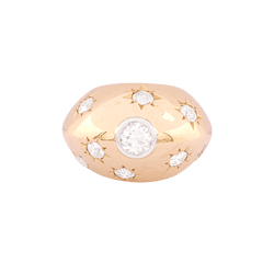 Bague Jonc en or rose et diamants - Castafiore