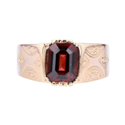 Bague Jonc en or rose et grenat - Castafiore