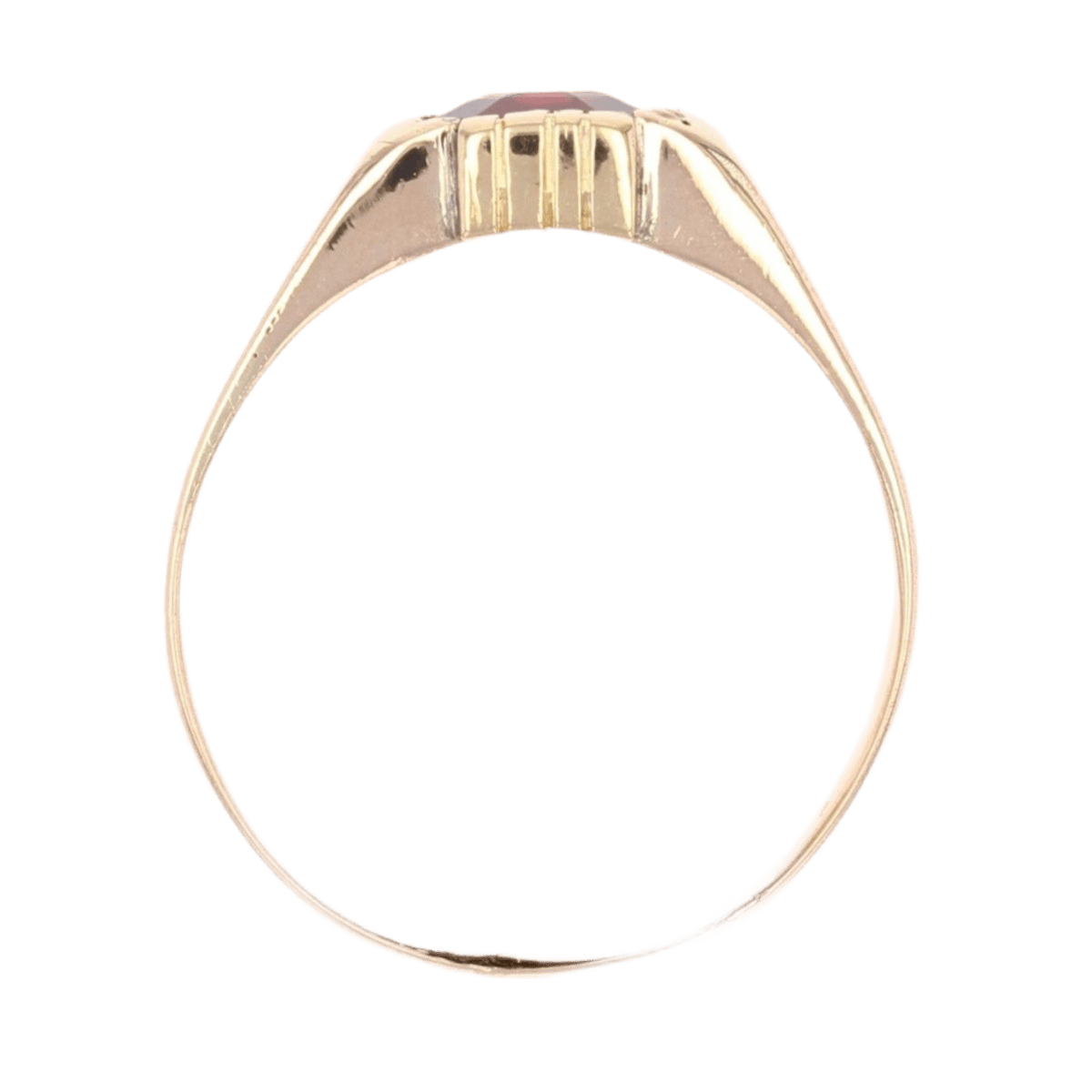 Bague Jonc en or rose et grenat - Castafiore