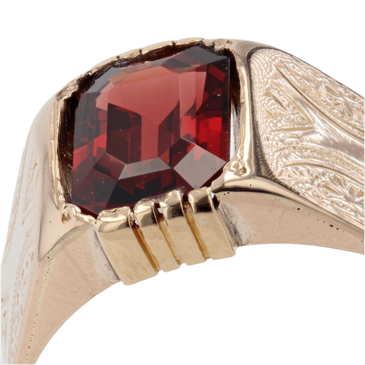 Bague Jonc en or rose et grenat - Castafiore