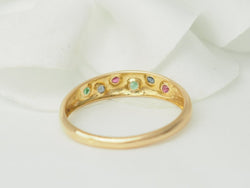 Bague jonc en or rose et pierres précieuses - Castafiore