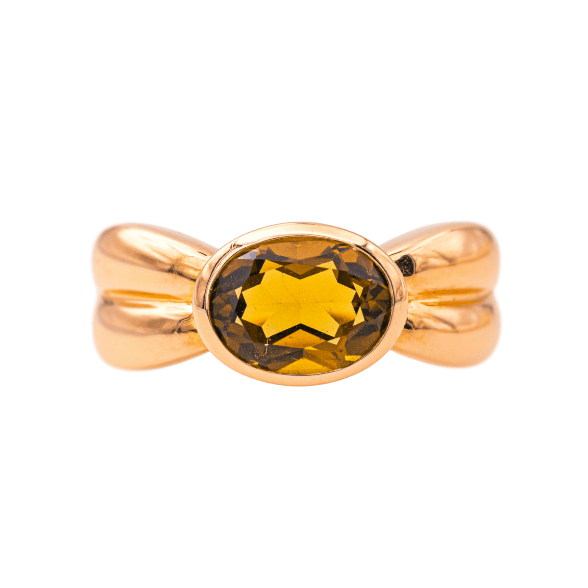 Bague Jonc en or rose et quartz - Castafiore