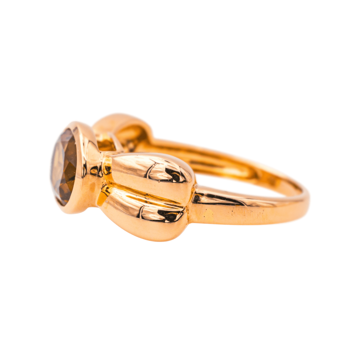 Bague Jonc en or rose et quartz - Castafiore