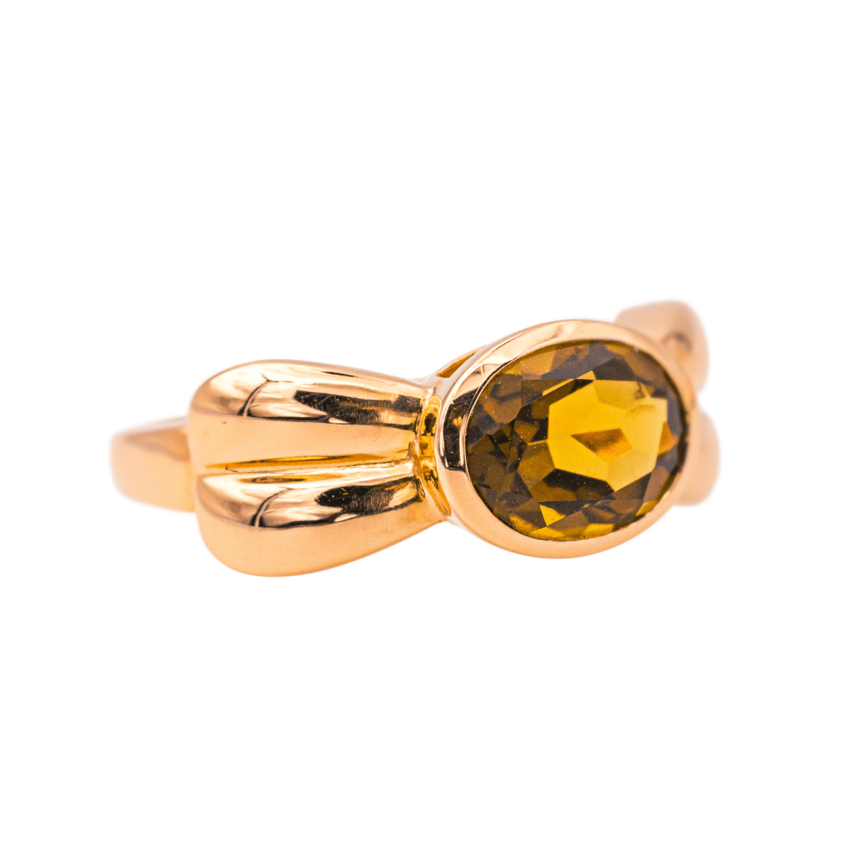 Bague Jonc en or rose et quartz - Castafiore