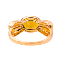 Bague Jonc en or rose et quartz - Castafiore