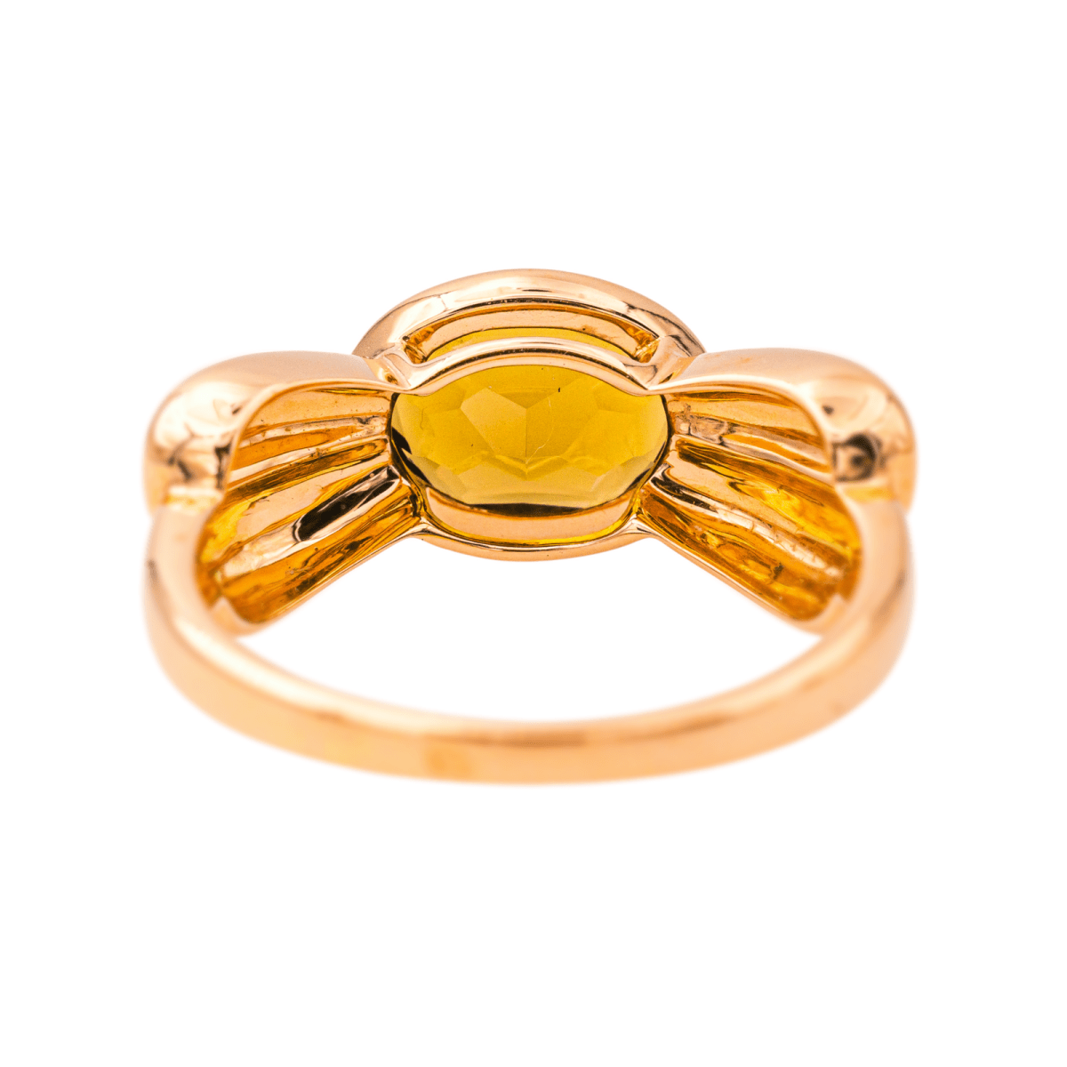 Bague Jonc en or rose et quartz - Castafiore