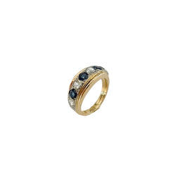Bague Jonc en or rose, or blanc, saphirs et diamants - Castafiore