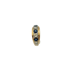 Bague Jonc en or rose, or blanc, saphirs et diamants - Castafiore