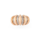 Bague Jonc en or rose, platine et diamants - Castafiore