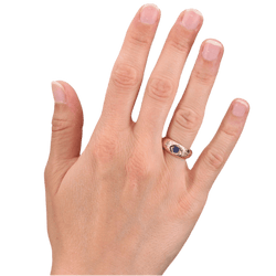 Bague Jonc en or rose, saphir et diamants - Castafiore