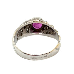 Bague jonc en or, saphir rose et damants - Castafiore