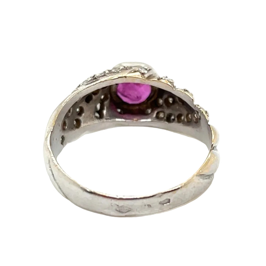 Bague jonc en or, saphir rose et damants - Castafiore