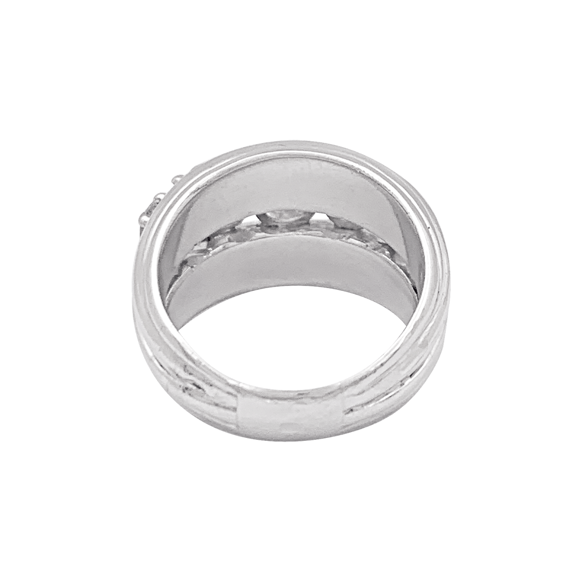 Bague Jonc en platine en diamants. - Castafiore